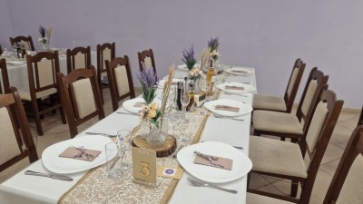 Декорация на маса в рустик стил, лавандула и житен клас
