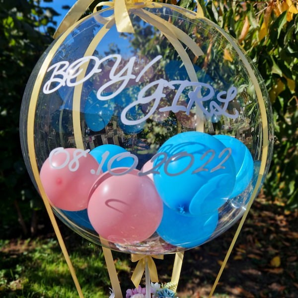 Кристален балон с надпис за разкриване на пола на бебето